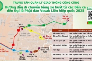 TP. HCM: Lộ trình xe buýt trung chuyển miễn phí người dân tham gia Đại lễ Vesak