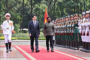 Chủ tịch nước Lương Cường chủ trì lễ đón, hội đàm với Tổng thống Sri Lanka Anura Kumara Dissanayaka