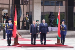 Lễ đón Tổng Bí thư Tô Lâm thăm cấp Nhà nước Cộng hòa Belarus