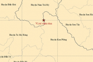 Xảy ra động đất ở Quảng Nam và Kon Tum gây rung lắc mạnh
