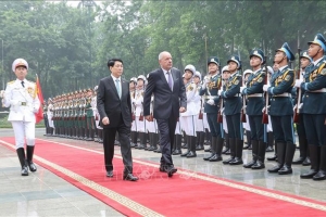 Chủ tịch nước Lương Cường chủ trì lễ đón chính thức Tổng thống Hungary Sulyok Tamas