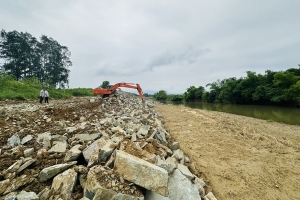 Thanh Hóa gấp rút xử lý sự cố sạt lở bờ hữu sông Âm