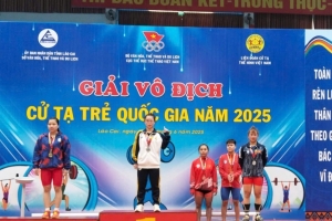 Lạng Sơn: Đạt 5 huy chương tại Giải Vô địch Cử tạ trẻ quốc gia năm 2025