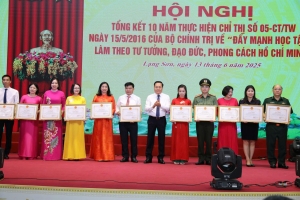Lạng Sơn: Tổng kết 10 năm thực hiện Chỉ thị số 05 – CT/TW