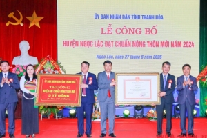 Lễ công bố huyện Ngọc Lặc đạt chuẩn nông thôn mới