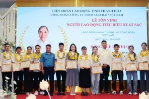 Công đoàn Công ty TNHH Sakurai Việt Nam tôn vinh 76 người lao động tiêu biểu, xuất sắc