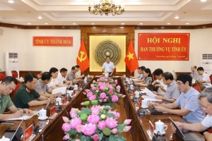 Ban Thường vụ Tỉnh ủy Thanh Hóa cho ý kiến vào các nội dung chuẩn bị Đại hội đại biểu Đảng bộ tỉnh lần thứ XX