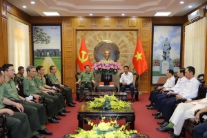 Bộ trưởng Bộ Công an Lương Tam Quang làm việc với Ban Thường vụ Tỉnh ủy Thanh Hóa