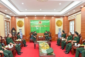 Trung tướng Lê Đức Thái thăm, kiểm tra tại Ban Chỉ huy Bộ đội Biên phòng tỉnh Thanh Hóa
