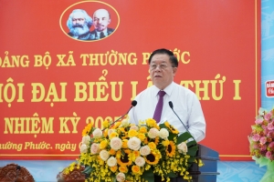 Trưởng ban Tuyên giáo và Dân vận Nguyễn Trọng Nghĩa dự Đại hội Đảng bộ xã Thường Phước, tỉnh Đồng Tháp