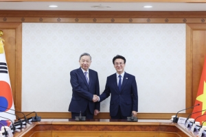 Tổng Bí thư Tô Lâm hội kiến với Thủ tướng Hàn Quốc Kim Min Seok