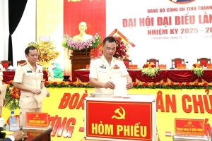 Đảng bộ Công an tỉnh Thanh Hóa tổ chức Đại hội đại biểu lần thứ XX, nhiệm kỳ 2025-2030