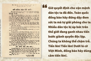 Ngày 18/8/1945, Chủ tịch Hồ Chí Minh gửi thư kêu gọi đồng bào cả nước đứng lên Tổng khởi nghĩa