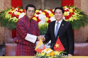Chủ tịch nước Lương Cường hội đàm với Quốc vương Bhutan Jigme Khesar Namgyel Wangchuck