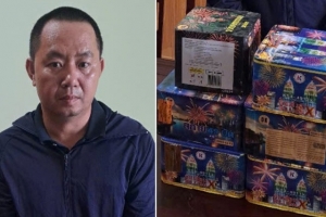 Nghệ An: Bắt giữ phụ xe khách cất giấu 10kg pháo hoa trên xe
