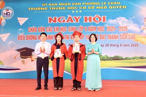 Trường THCS Ngô Quyền biểu dương học sinh lớp 9 thi vào lớp 10 THPT đạt thành tích cao