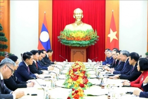Tổng Bí thư Tô Lâm hội kiến Tổng Bí thư, Chủ tịch nước Lào