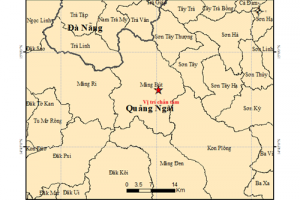 Động đất ở Quảng Ngãi gây rung lắc diện rộng