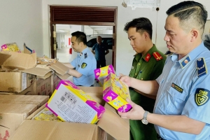 Thu giữ lô hàng hơn 6.100 sản phẩm kẹo, bánh nướng không rõ nguồn gốc, xuất xứ