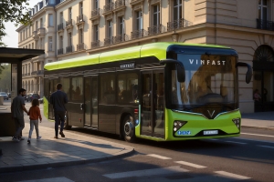 VinFast trình làng xe buýt điện EB 12 tại châu Âu: Chở 90 người, pin “khủng” và trang bị hiện đại
