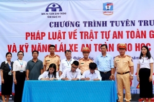 Hơn 1.800 học sinh Trường THPT Diễn Châu 2 được trang bị kỹ năng lái xe an toàn