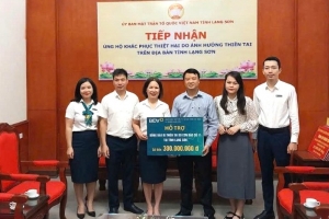BIDV Lạng Sơn ủng hộ 500 triệu đồng giúp người dân khắc phục hậu quả bão số 11