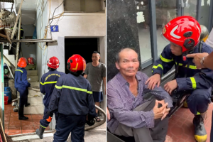 Công an Hải Phòng kịp thời cứu 1 người dân mắc kẹt trong đám cháy ở phường Lê Chân