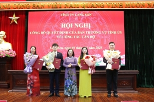 Lạng Sơn công bố các quyết định của Ban Thường vụ Tỉnh ủy về công tác cán bộ