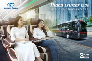 Ra mắt xe ghế ngồi cao cấp THACO Cruizer 120S thế hệ mới phiên bản 29 chỗ