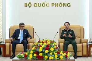Đại tướng Phan Văn Giang tiếp Thư ký Quốc phòng Ấn Độ Rajesh Kumar Singh