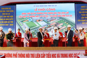 Phó Thủ tướng Hồ Quốc Dũng dự lễ khởi công 7 trường nội trú biên giới tỉnh Gia Lai