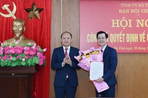 Ông Nguyễn Thanh Điện giữ chức Phó Trưởng ban Thường trực Ban Nội chính Tỉnh ủy Hà Tĩnh