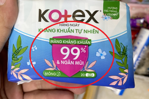 KCV trả lời về việc Ghi nhãn "kháng khuẩn 99%" trên sản phẩm Kotex