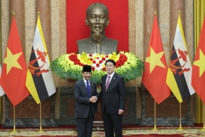 Chủ tịch nước Lương Cường chủ trì lễ đón chính thức Quốc vương Brunei