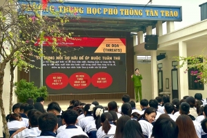 Công an xã An Khánh tuyên truyền kỹ năng phòng, chống bắt cóc trực tuyến cho học sinh THPT Tân Trào
