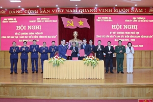 Ban Thường vụ Tỉnh ủy Thanh Hóa và Ban Thường vụ Đảng ủy Cảnh sát biển Việt Nam ký kết phối hợp công tác dân vận
