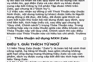Zalo "ép" người dùng cập nhật điều khoản mới?
