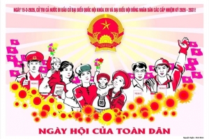 Đà Nẵng: Phường Hải Vân giới thiệu 41 mẫu tranh cổ động về bầu cử