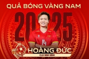 Nguyễn Hoàng Đức giành Quả bóng vàng Việt Nam 2025