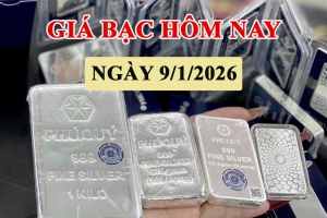 Giá bạc hôm nay 9/1: Trong nước tiếp đà giảm, thế giới chịu áp lực chốt lời