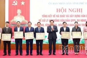 Phú Thọ đi đầu trong công tác rà soát, xử lý và ban hành văn bản quy phạm pháp luật
