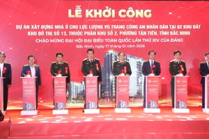 Bộ Công an khởi công dự án xây dựng nhà ở cho lực lượng công an tại phường Tân Tiến, tỉnh Bắc Ninh
