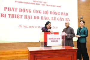 Ban Vận động cứu trợ Trung ương đã tiếp nhận tiền, hiện vật ủng hộ trị giá hơn 1.270 tỷ đồng