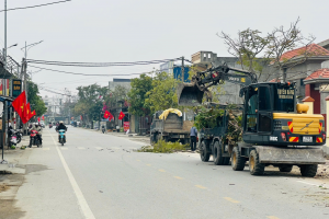 Xã An Trường ra quân giải tỏa hành lang an toàn giao thông trên tuyến đường ĐH 31, ĐH 38