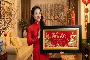Tranh mạ vàng Sao Mai - Quà khai xuân được giới doanh nhân và gia đình Việt ưa chuộng