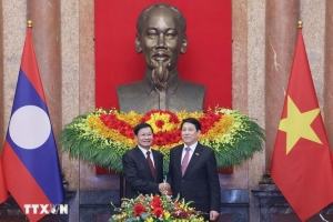 Chủ tịch nước Lương Cường hội kiến Tổng Bí thư, Chủ tịch nước Lào