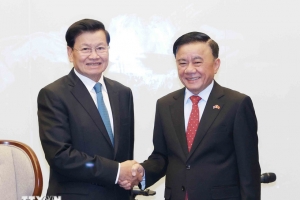 Thường trực Ban Bí thư Trần Cẩm Tú chủ trì tiễn Tổng Bí thư, Chủ tịch nước Lào