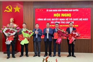 Hải Phòng: Phường Ngô Quyền tổ chức hội nghị công bố các quyết định về tổ chức bộ máy và công tác cán bộ