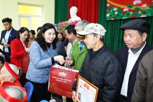 Bắc Ninh: Phó Trưởng Đoàn đại biểu Quốc tỉnh Trần Thị Vân tặng quà Tết tại thôn Phương Triện, xã Đại Lai