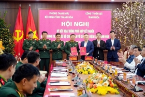 Công ty Điện lực Thanh Hóa và Bộ Chỉ huy Quân sự tỉnh Thanh Hóa ký kết hoạt động phối hợp, kết nghĩa